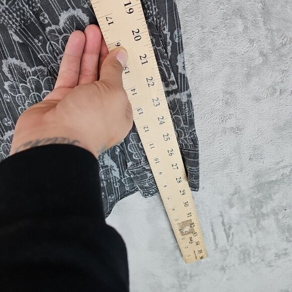 Lucky Brand Shirt Mens Size L Gray 100% Linen Koi Print Woven Breathable Casual - Picture 7 of 10